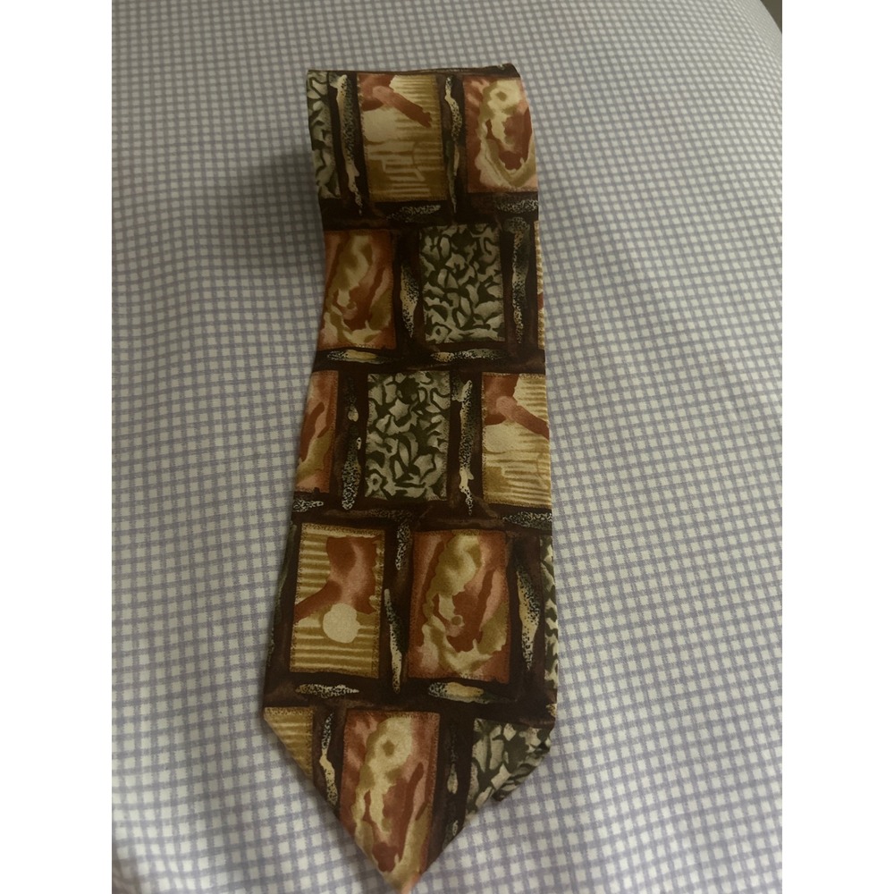 J Garcia 100% silk tie dogs abstract‎